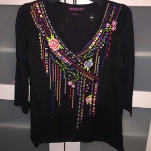 Embroidered shirt floral